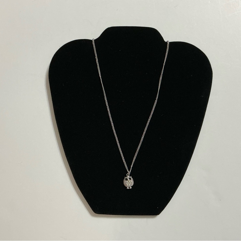 Swarovski Silver Crystal Owl Necklace - Picture 3 of 3
